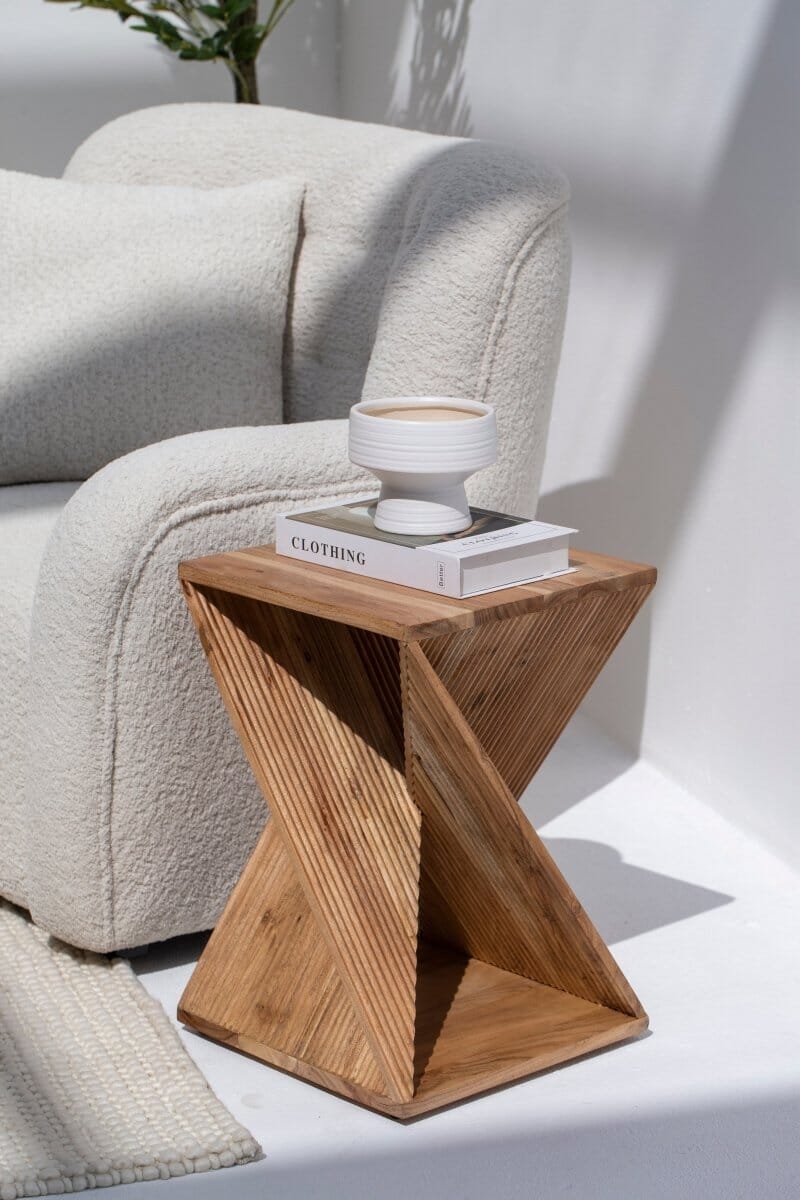 Haynes Twisted Wooden Side Table