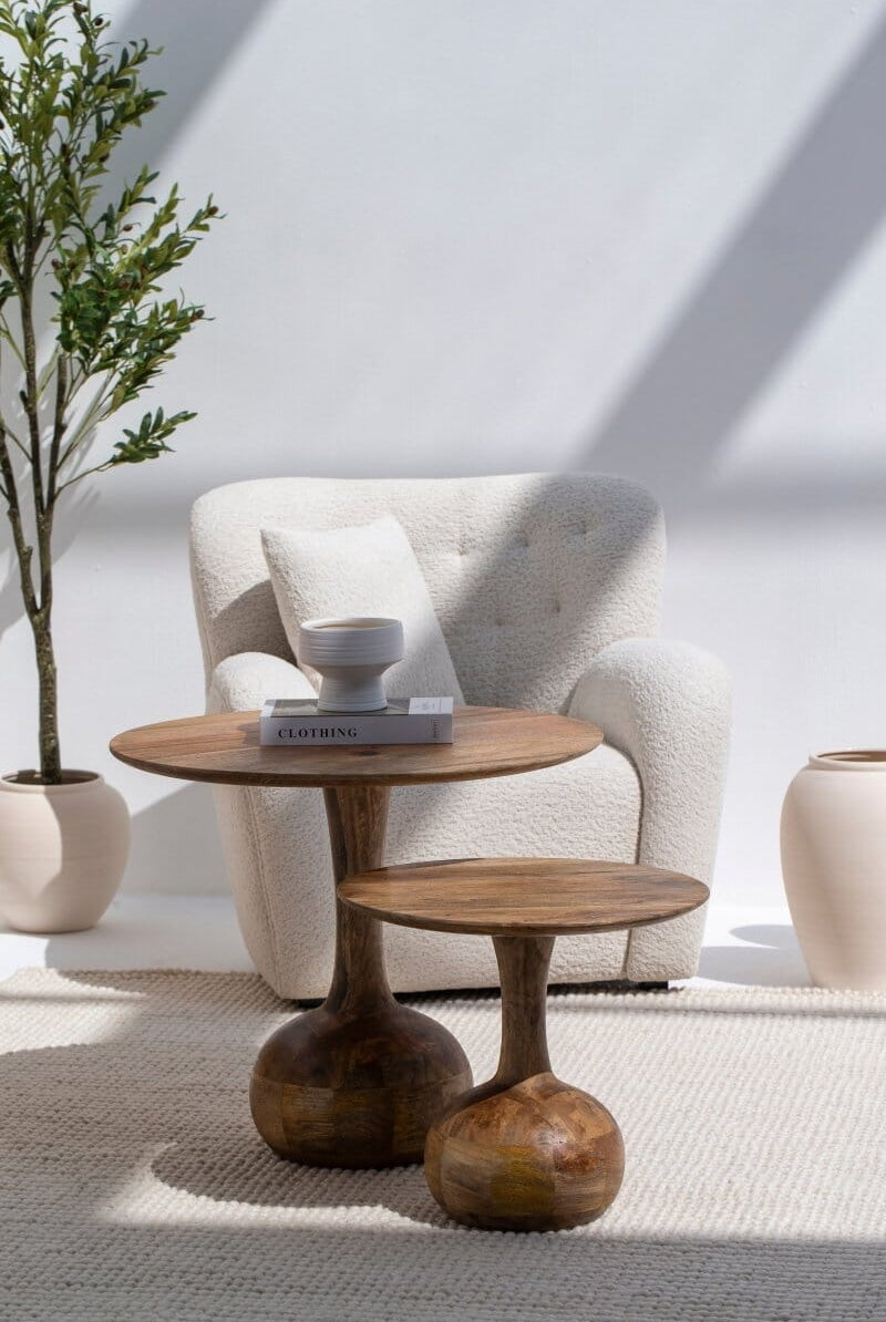 Elio Wooden Nesting Center Round Tables
