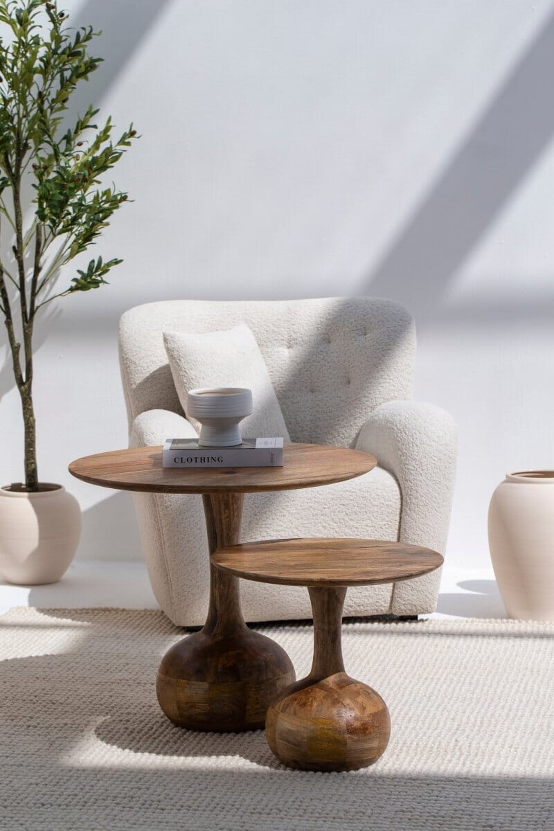Elio Wooden Nesting Center Round Tables