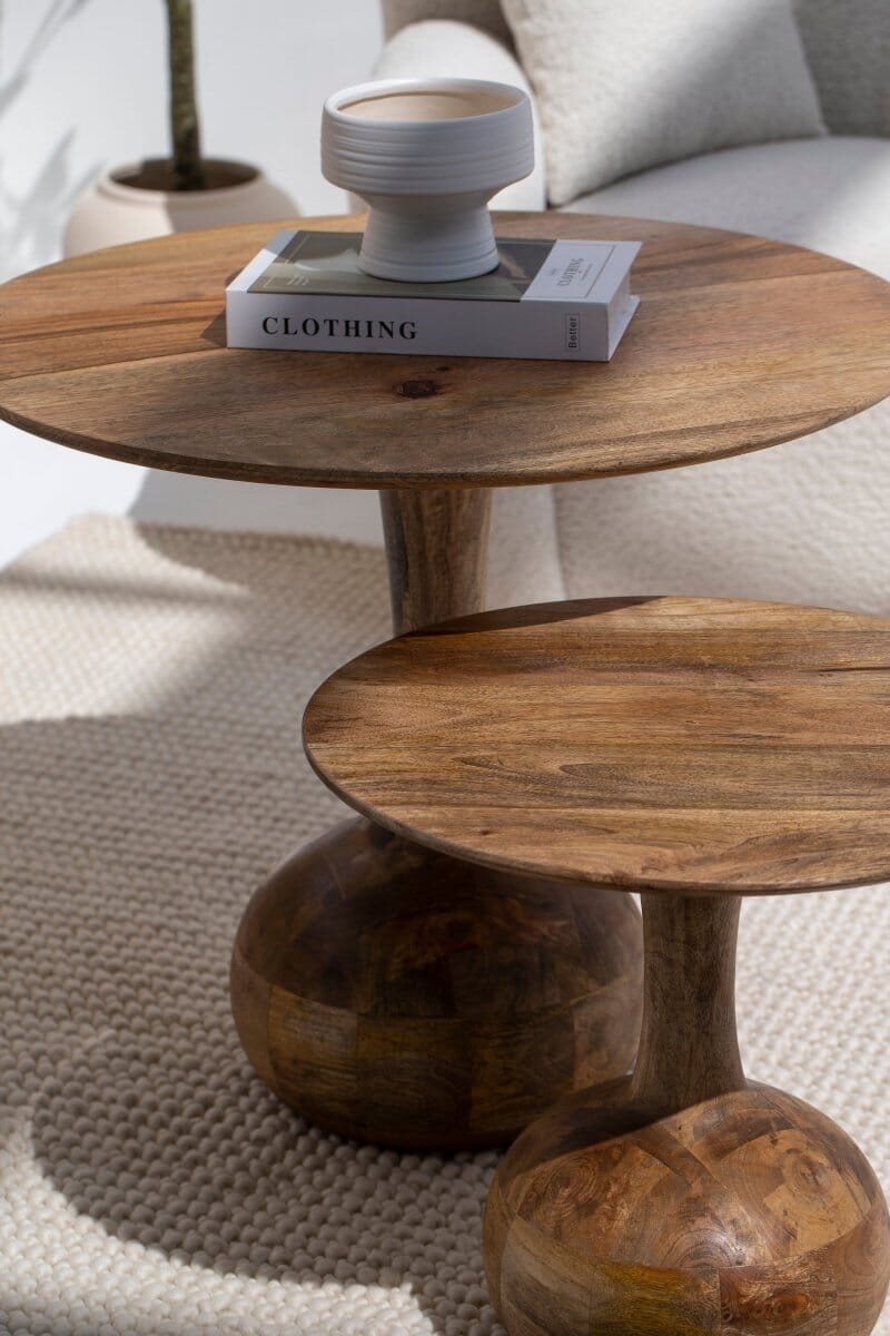 Elio Wooden Nesting Center Round Tables
