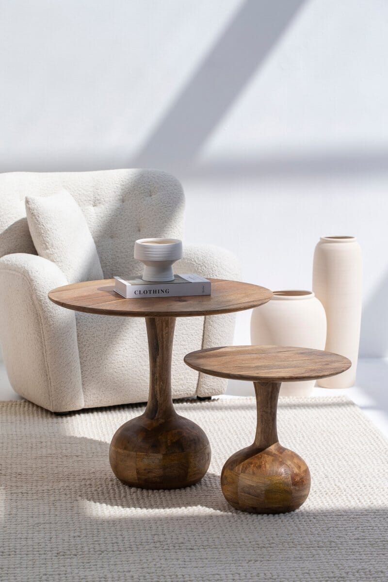 Elio Wooden Nesting Center Round Tables