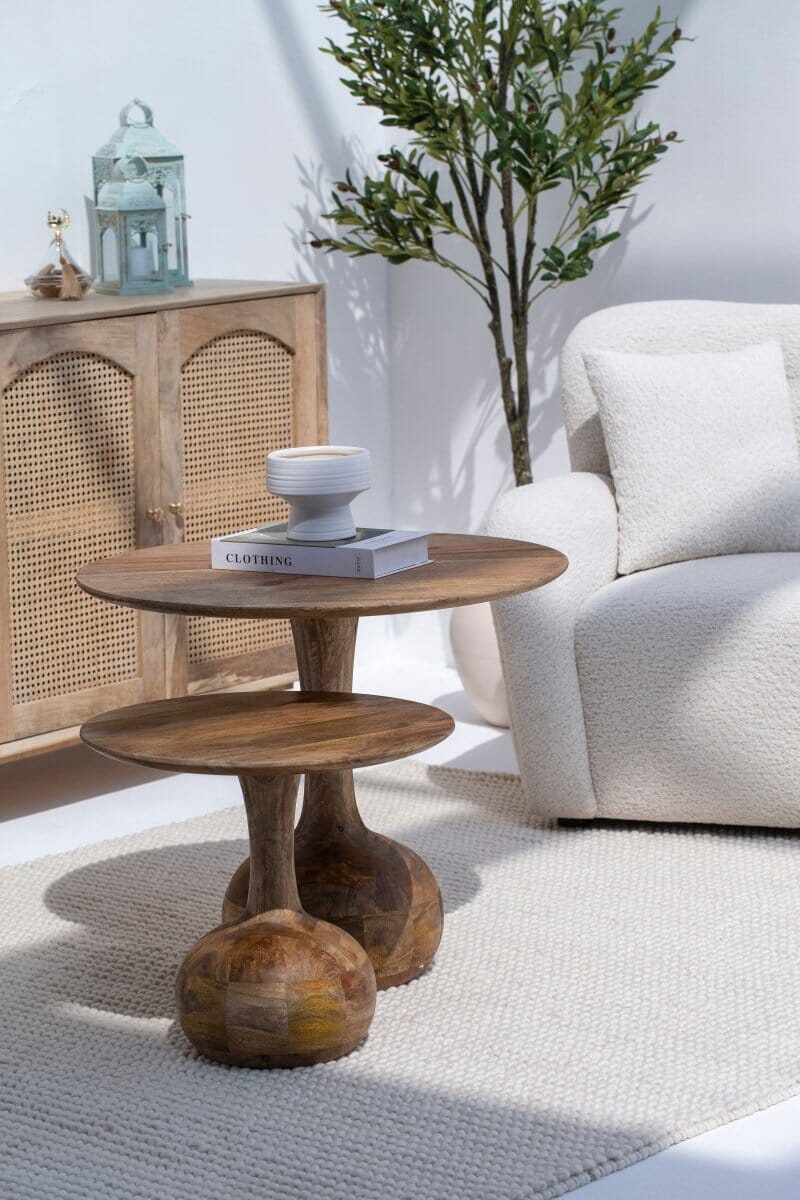 Elio Wooden Nesting Center Round Tables