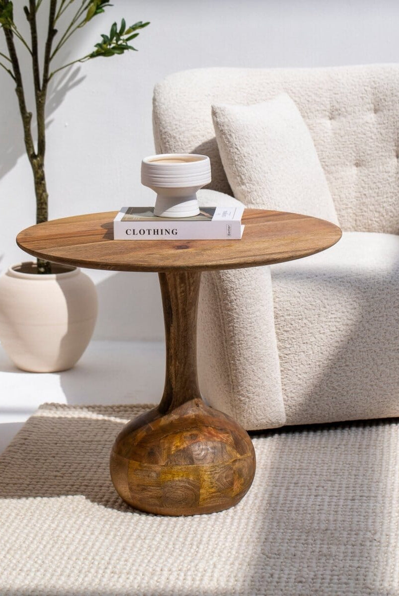 Elio Wooden Center Round Table with Round Base