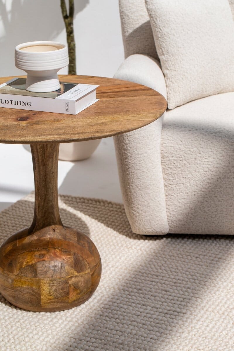 Elio Wooden Center Round Table with Round Base