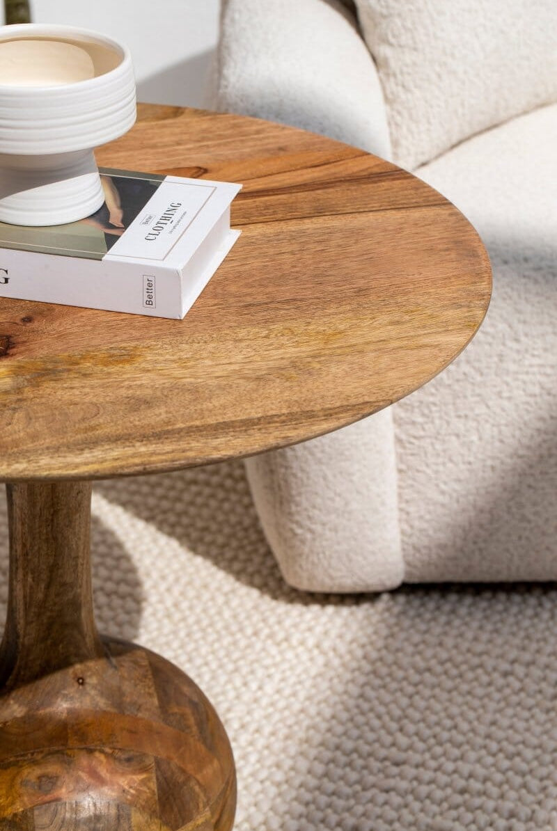 Elio Wooden Center Round Table with Round Base