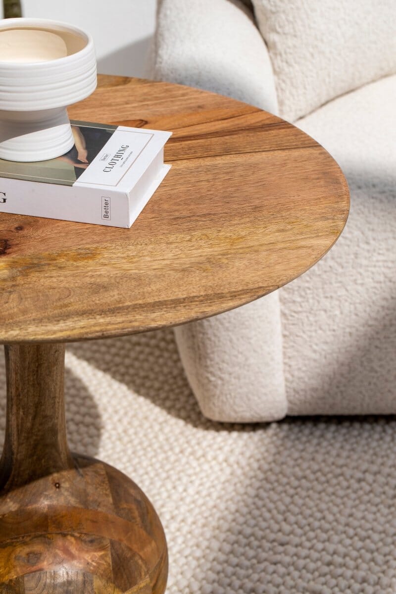 Elio Wooden Center Round Table with Round Base