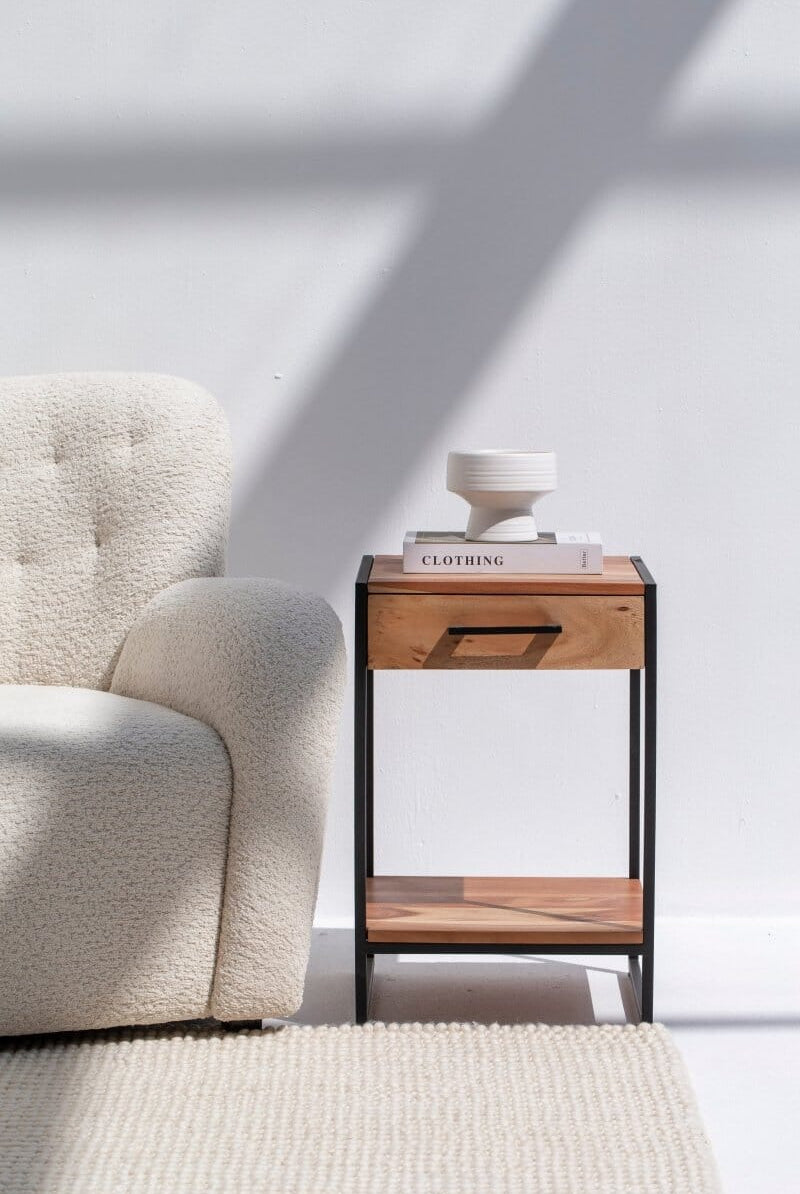 1 Drawer Industrial Side Table