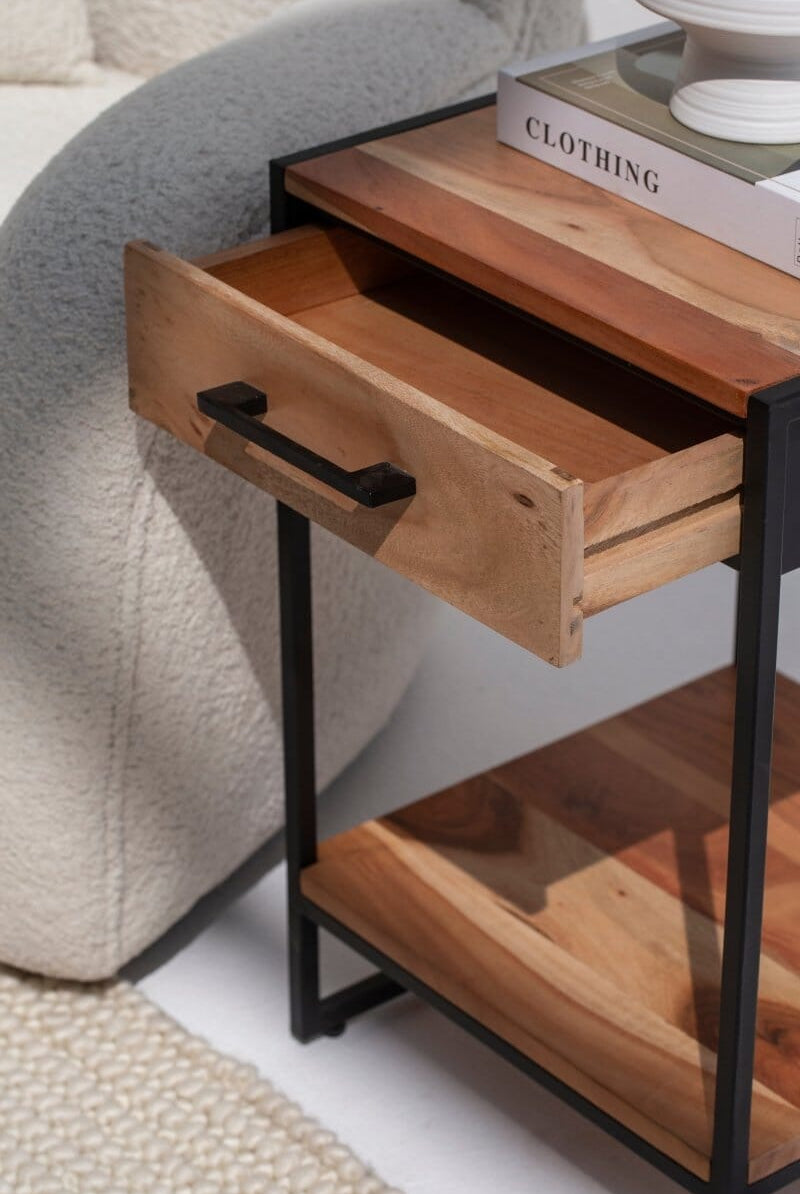 1 Drawer Industrial Side Table