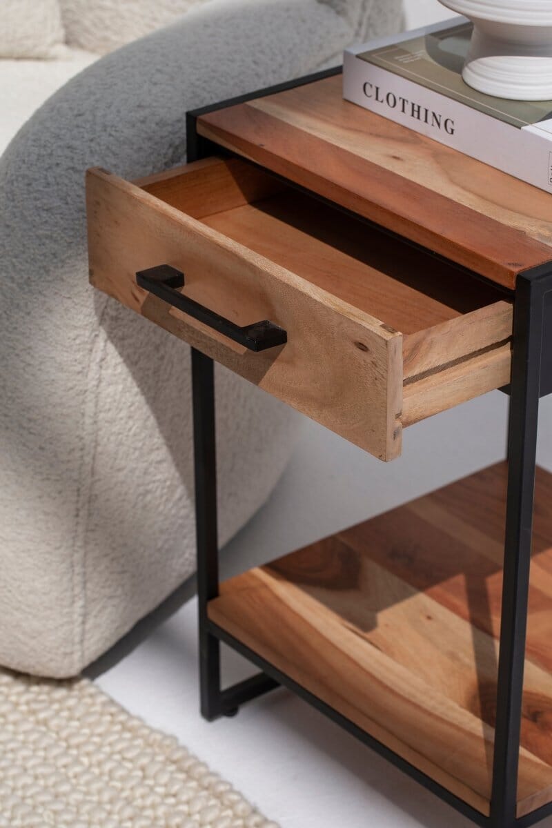 1 Drawer Industrial Side Table