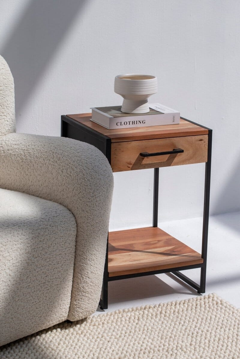 1 Drawer Industrial Side Table