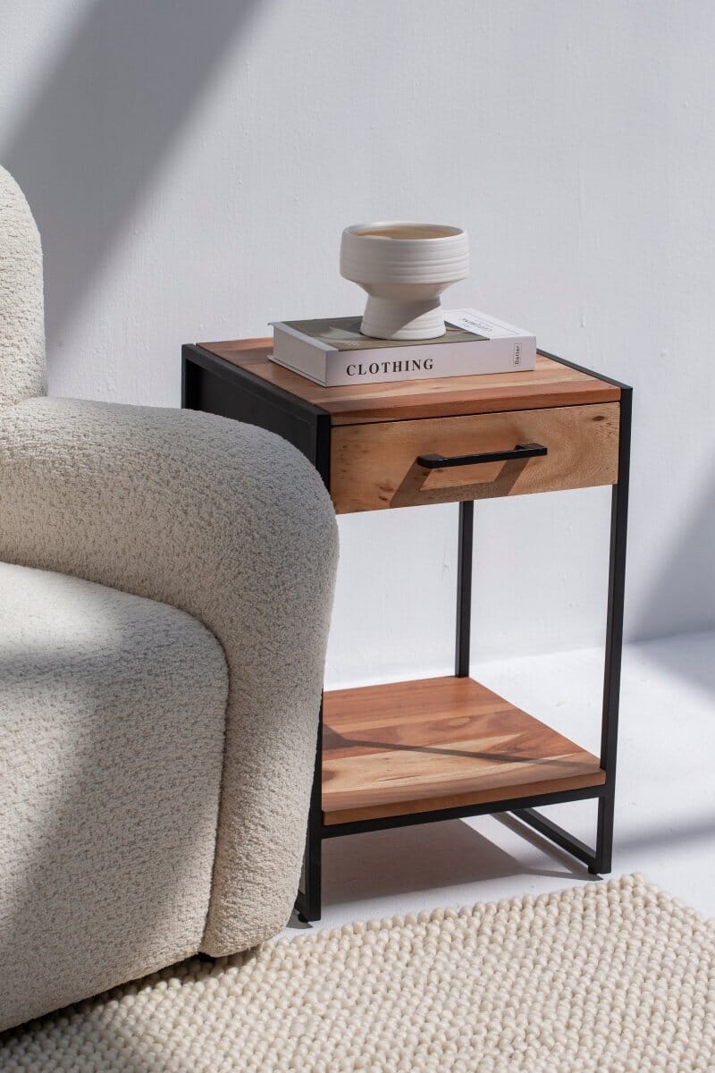 1 Drawer Industrial Side Table