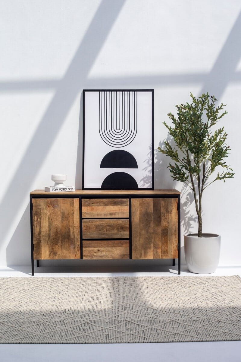 Industrial 3 Drawers & 2 Doors Sideboard