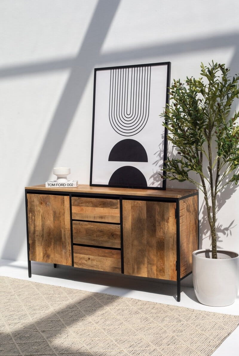 Industrial 3 Drawers & 2 Doors Sideboard