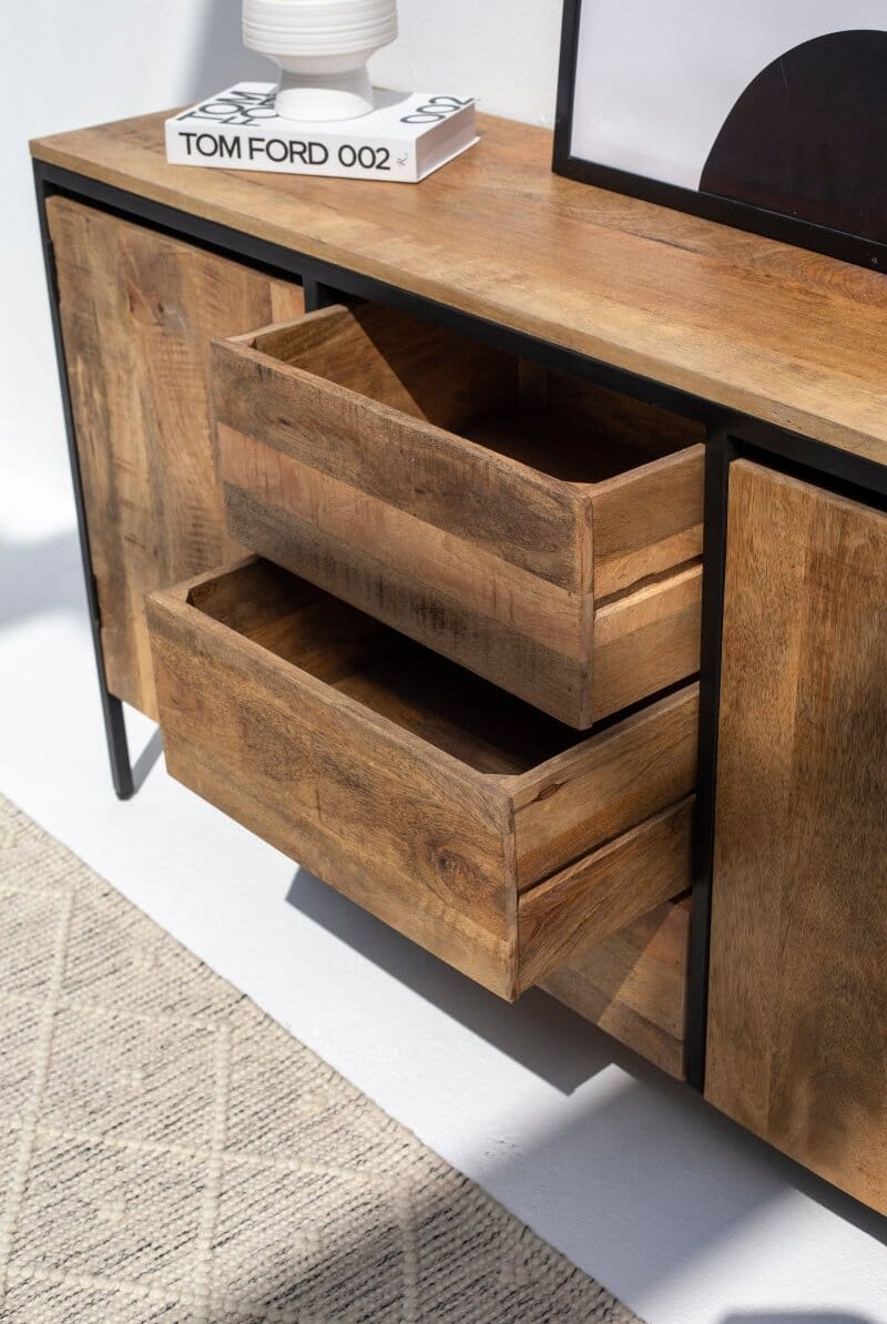 Industrial 3 Drawers & 2 Doors Sideboard