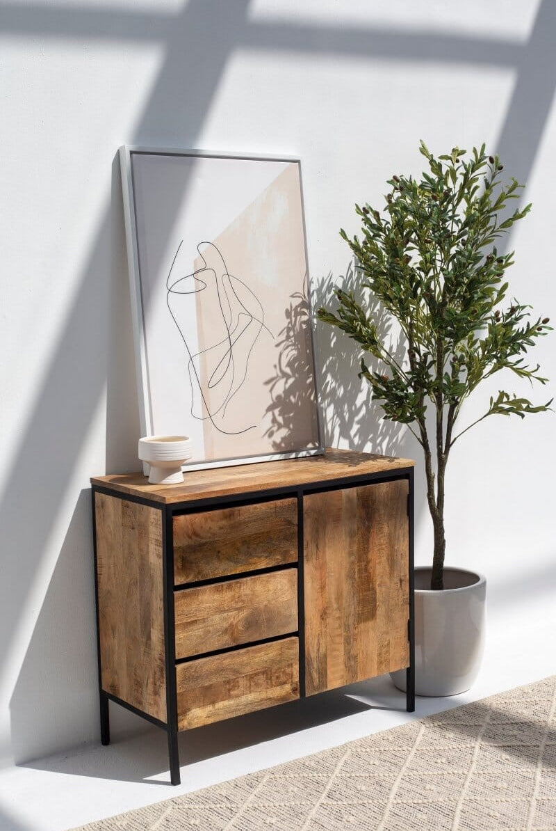 Industrial 3 Drawers & 1 Doors Sideboard