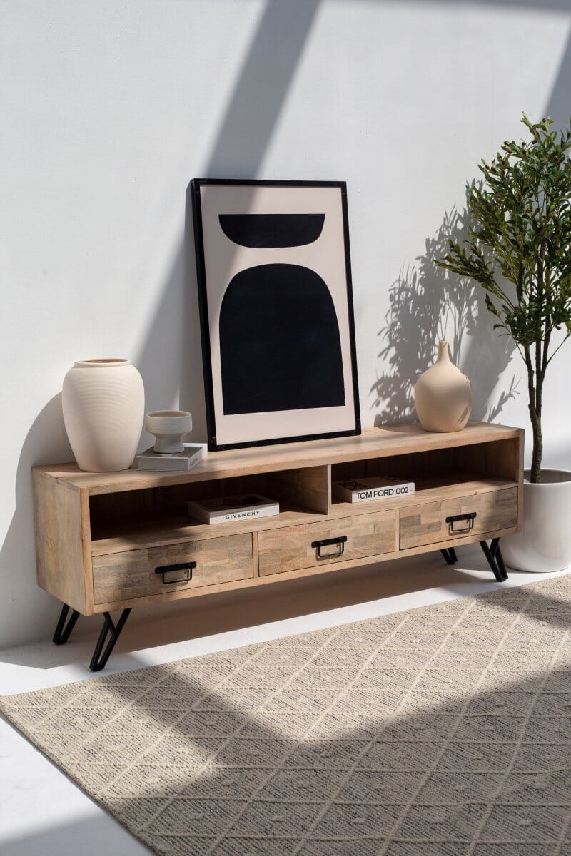 Ryla 3-Drawer Wooden TV Unit