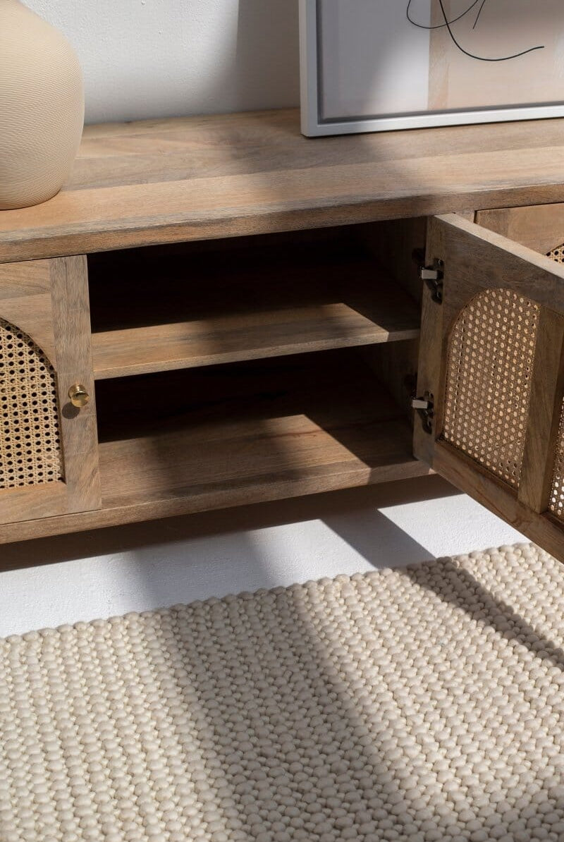Levi Rattan Arch Doors Media Console Homekode