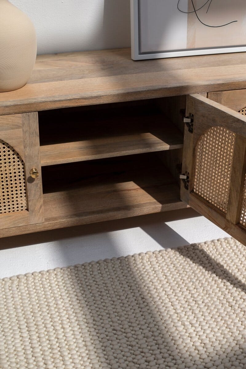 Levi Rattan Arch Doors Media Console Homekode