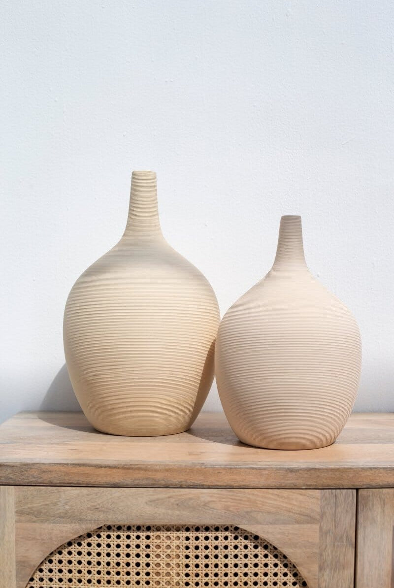 Off White Ceramic Large Vase (2 Sizes) Homekode