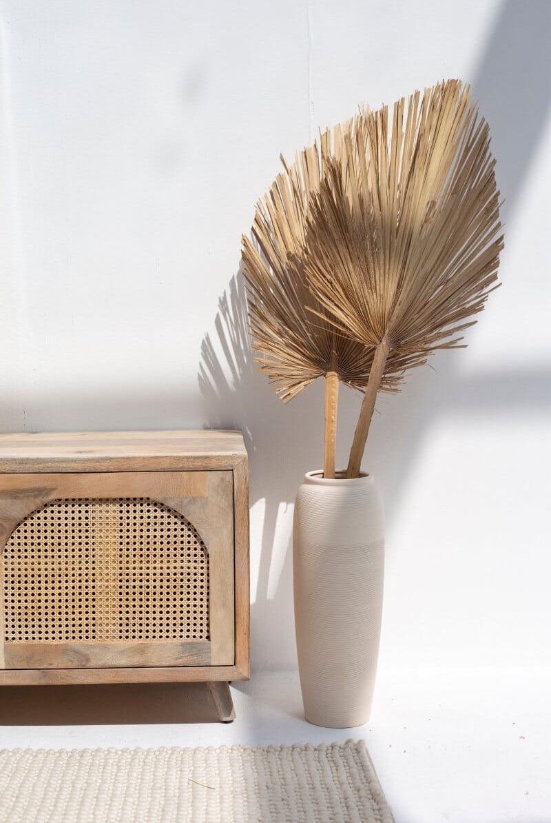 Long Off White Ceramic Floor Vase (2 Sizes) Homekode