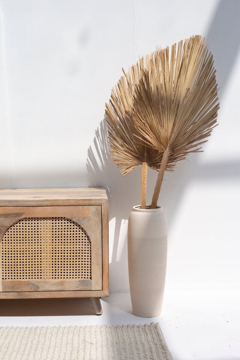 Long Off White Ceramic Floor Vase (2 Sizes) Homekode