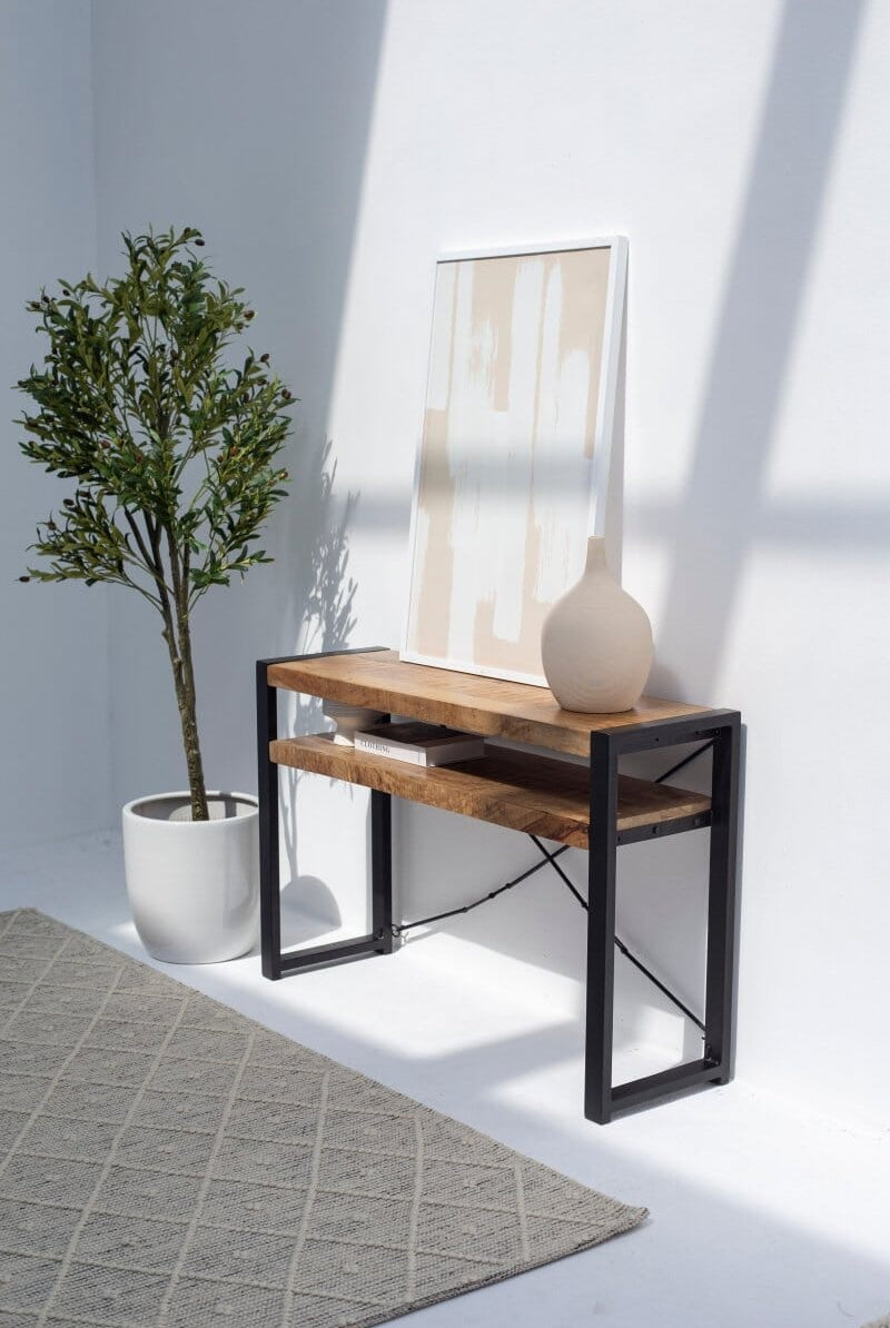 Silvia Two Shelves Industrial Console