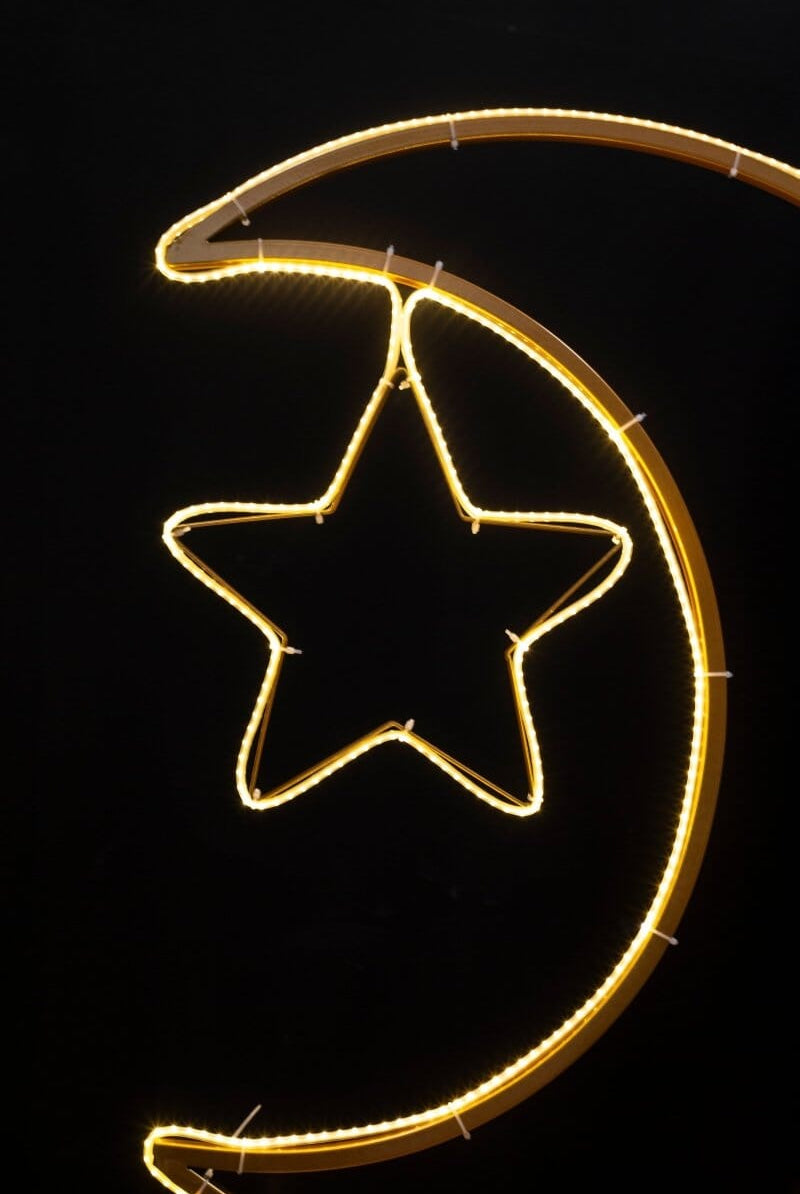 Crescent Moon & Star Decor with LED Homekode