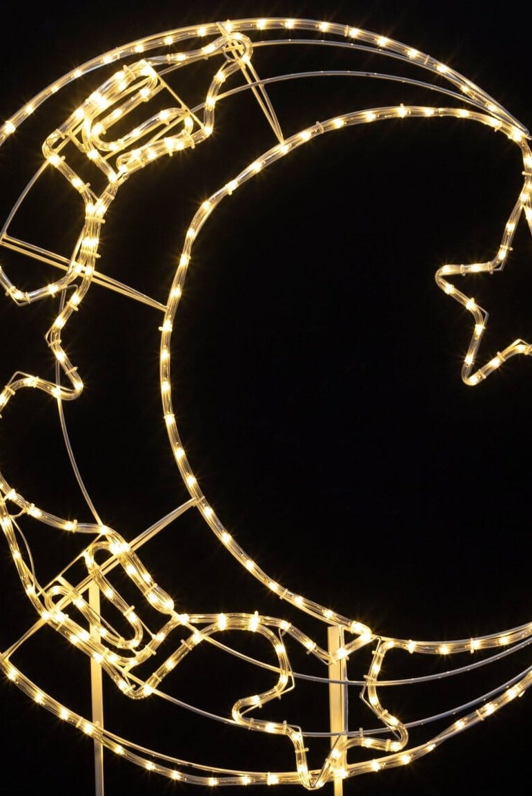 Floor Decor Rubber Crescent Moon & Star with LED Homekode