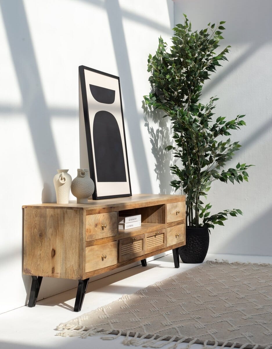 Kesi Six Drawers Rattan Media Unit (2 sizes)