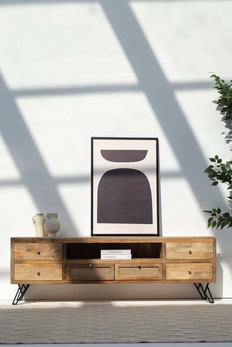 Kesi Six Drawers Rattan Media Unit (2 sizes)