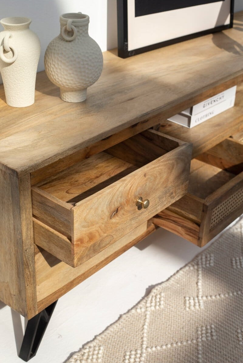 Kesi Six Drawers Rattan Media Unit (2 sizes)