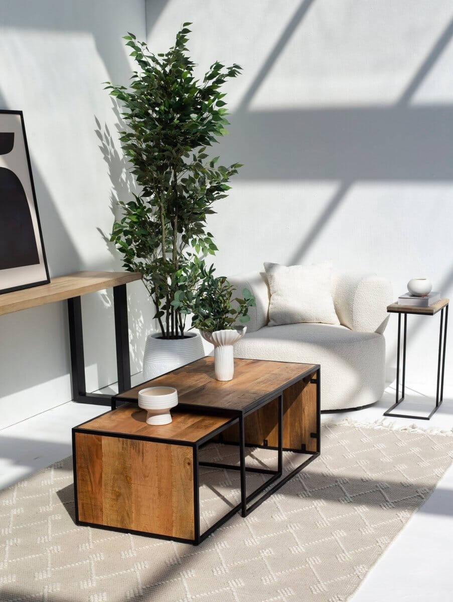 Hannah Nesting Rectangular Wooden Coffee Table