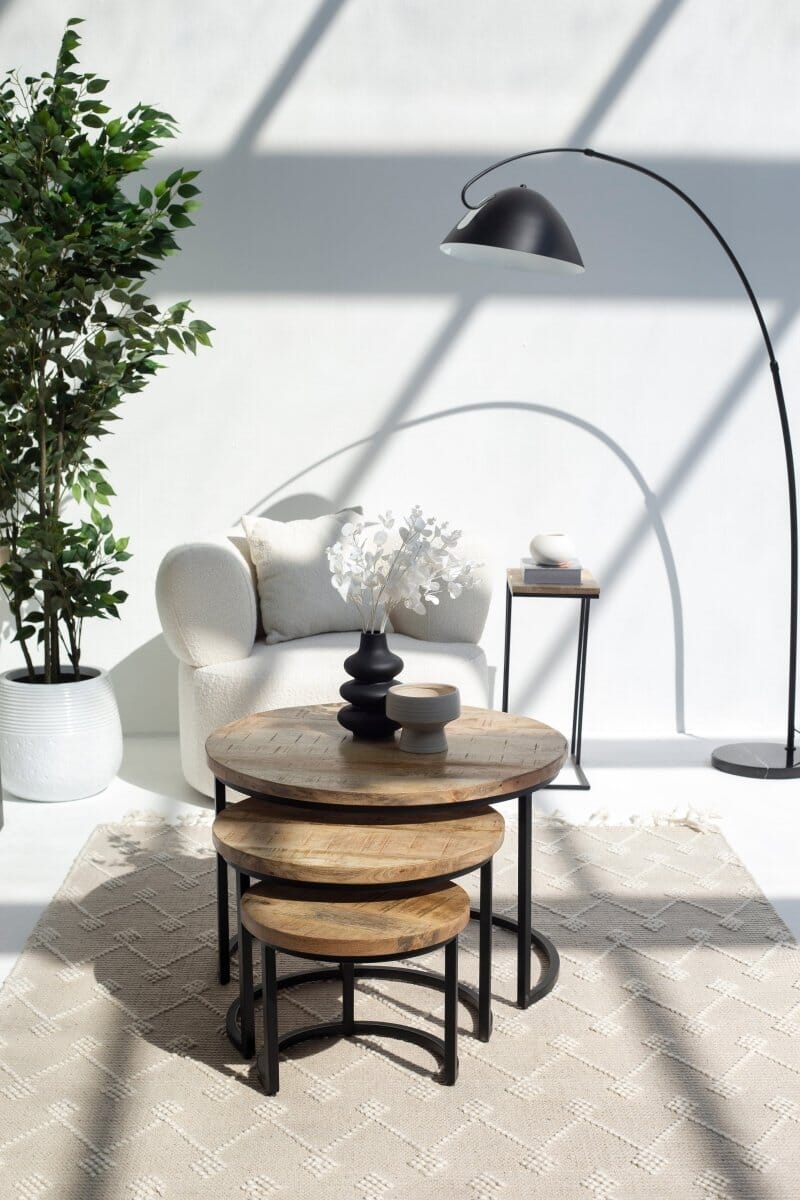 Veda Nesting Mango Wood Coffee Table