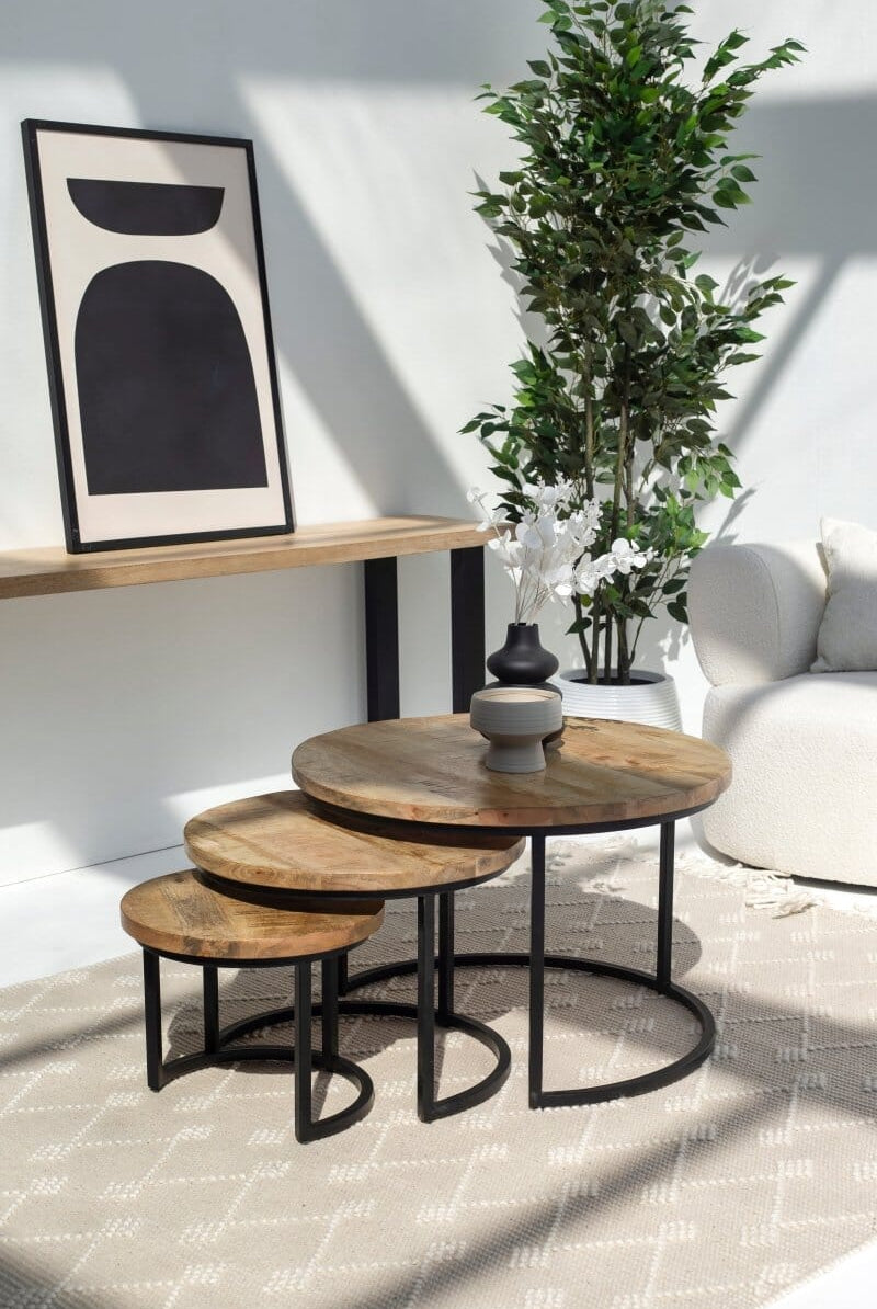 Veda Nesting Mango Wood Coffee Table