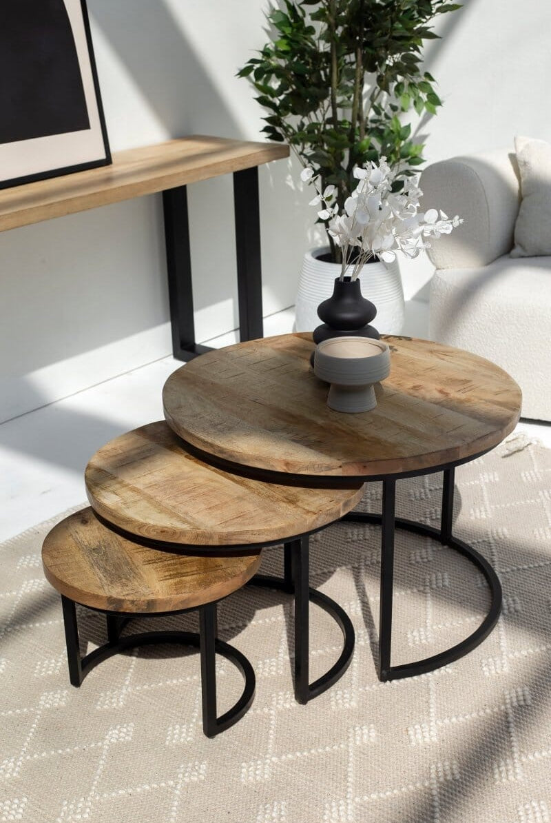 Veda Nesting Mango Wood Coffee Table