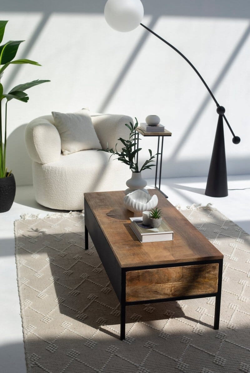 Two Drawers Mango Wood Coffee Table