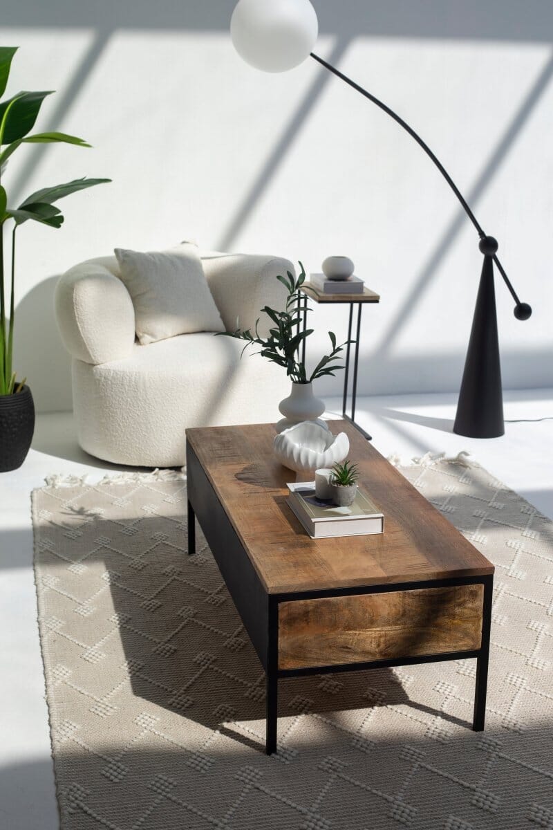 Two Drawers Mango Wood Coffee Table