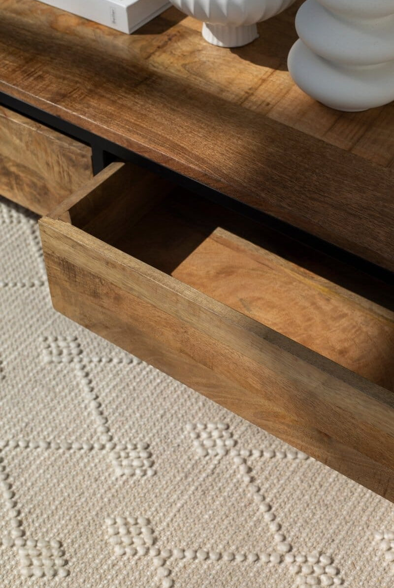 Two Drawers Mango Wood Coffee Table