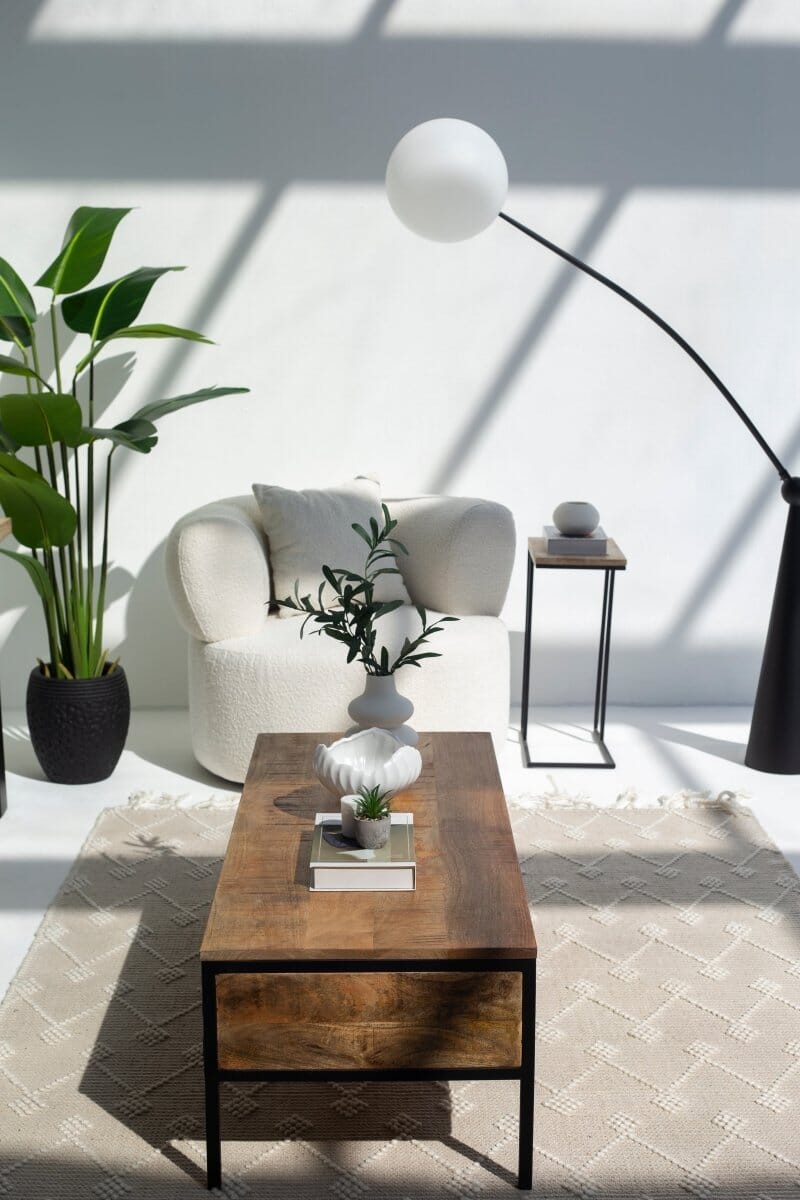 Two Drawers Mango Wood Coffee Table