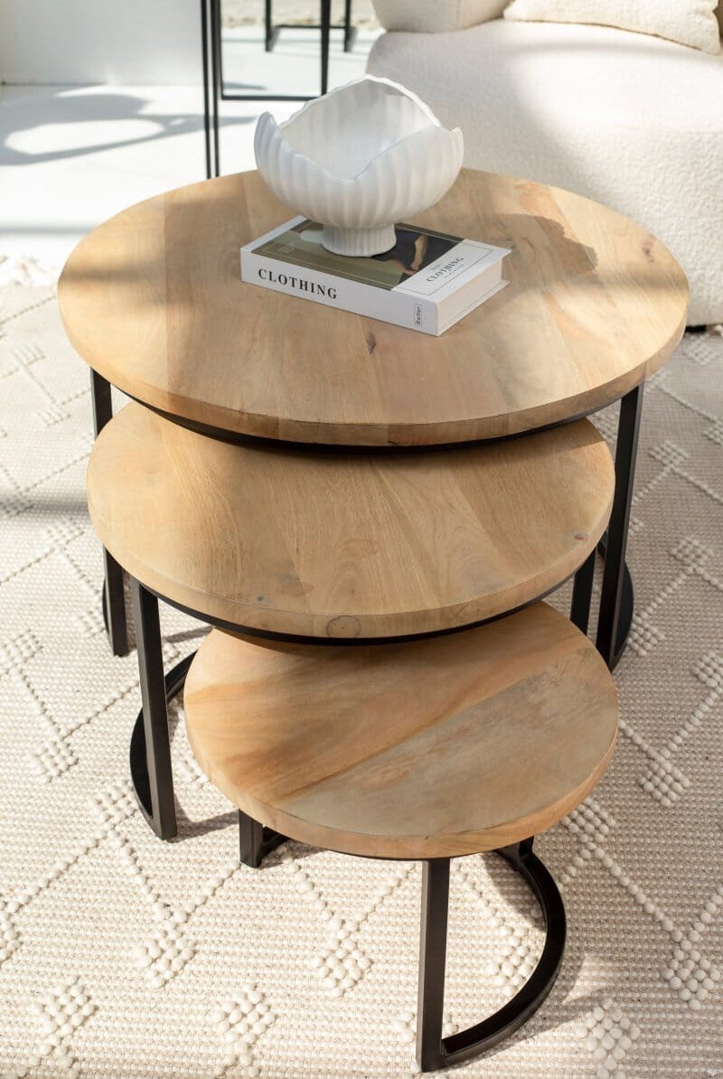 Audrey Nesting Mango Wood Coffee Table