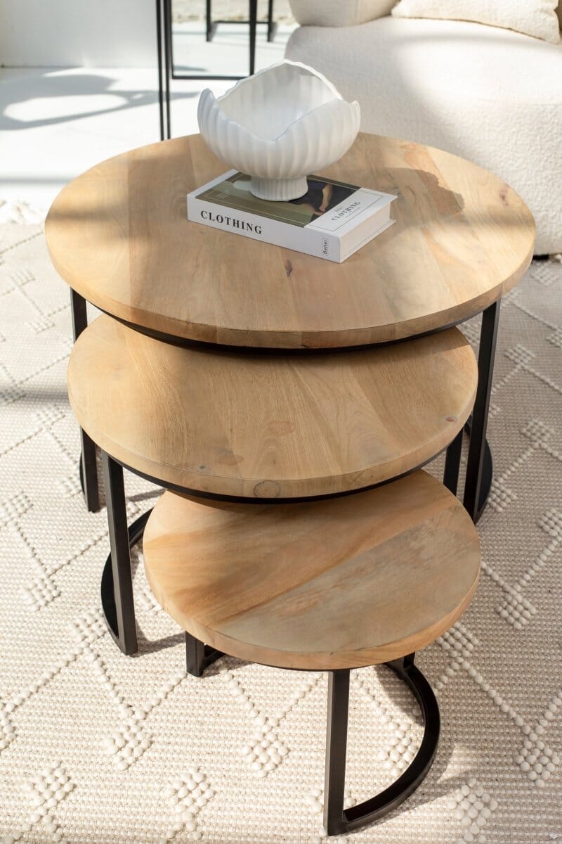Audrey Nesting Mango Wood Coffee Table