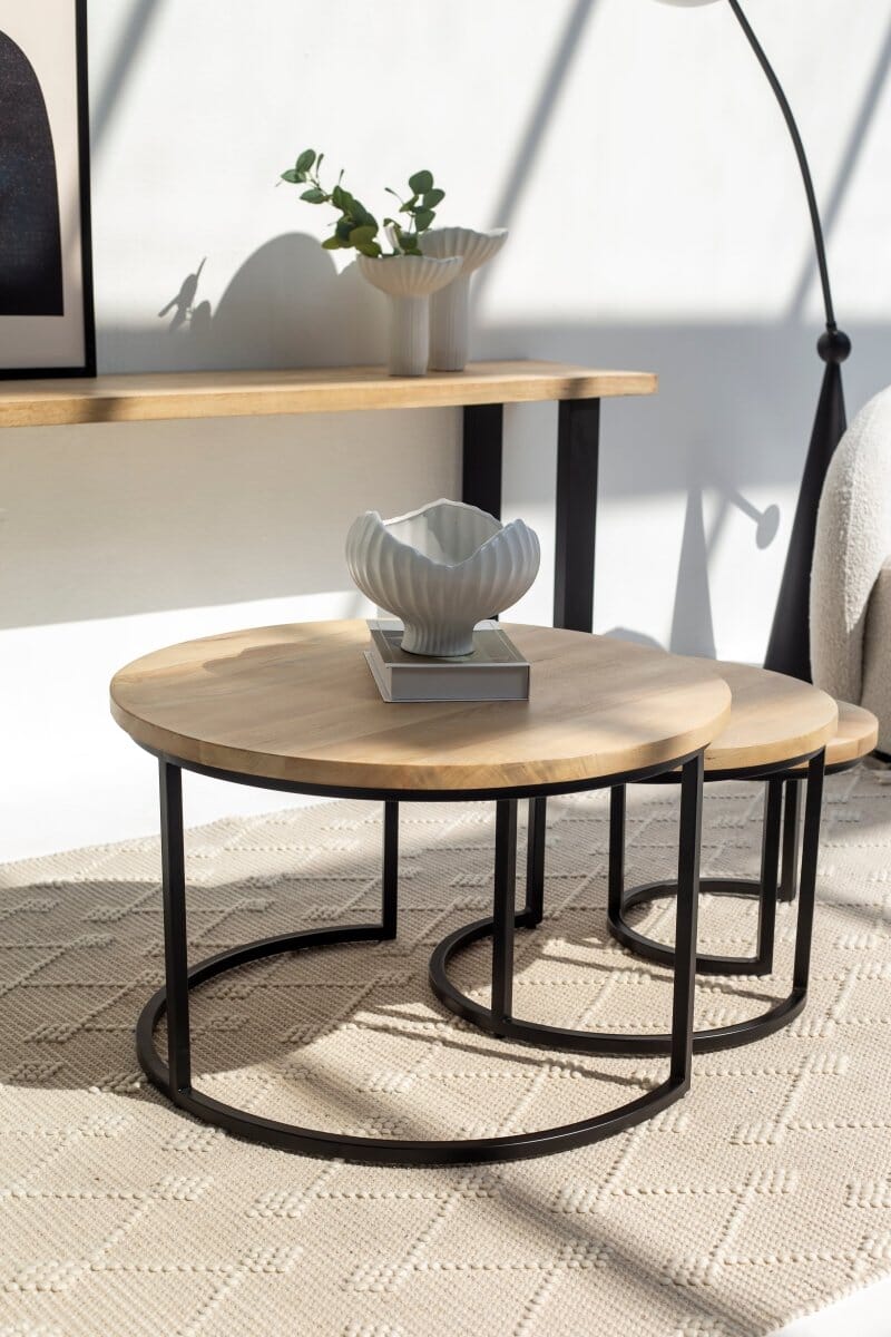 Audrey Nesting Mango Wood Coffee Table