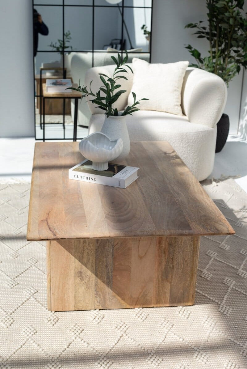 Mango Wood Flat Legs Coffee Table
