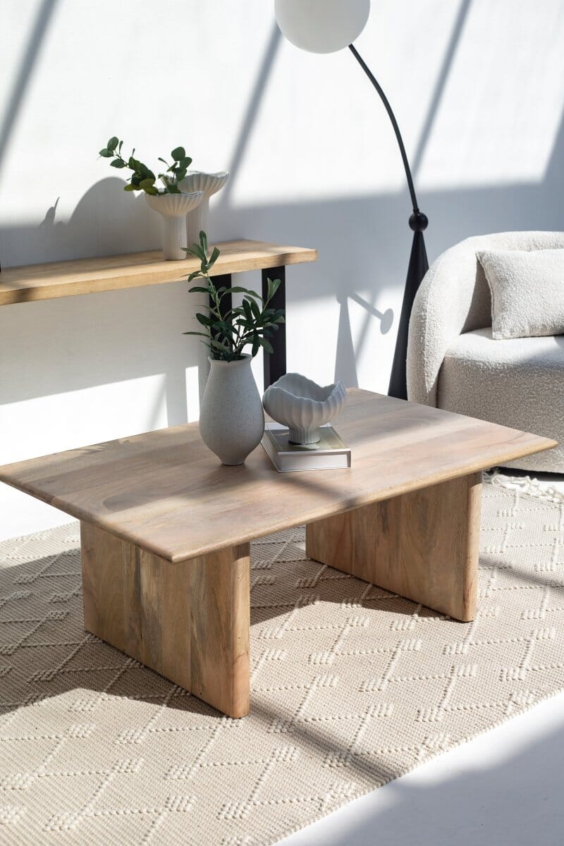 Mango Wood Flat Legs Coffee Table