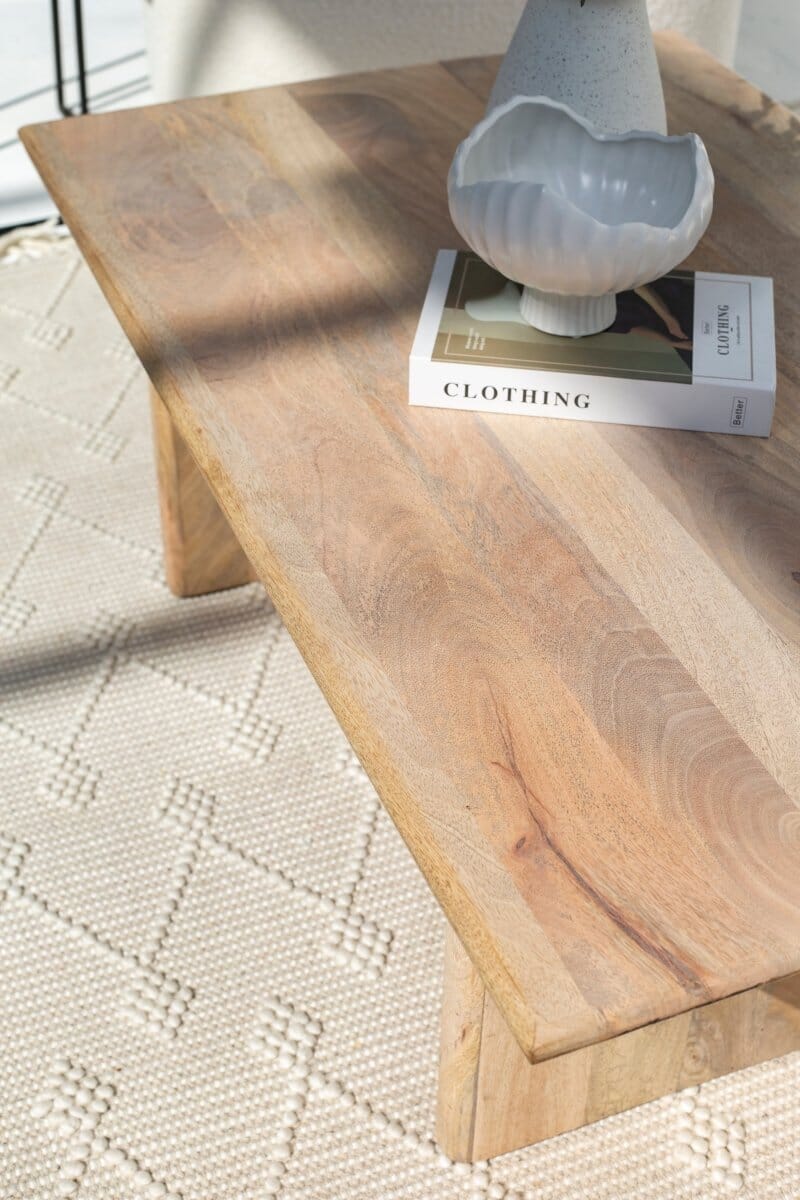 Mango Wood Flat Legs Coffee Table