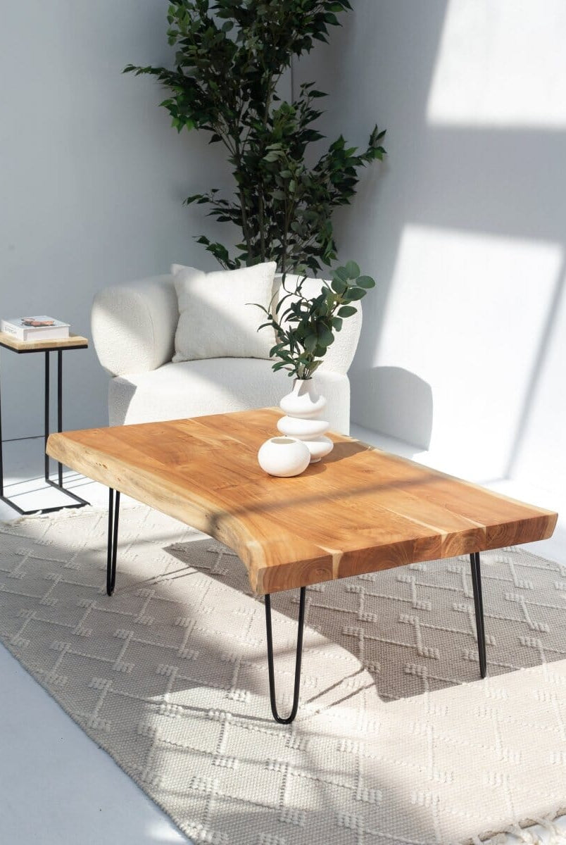 Light Acacia Wood Coffee Table (2 Sizes)