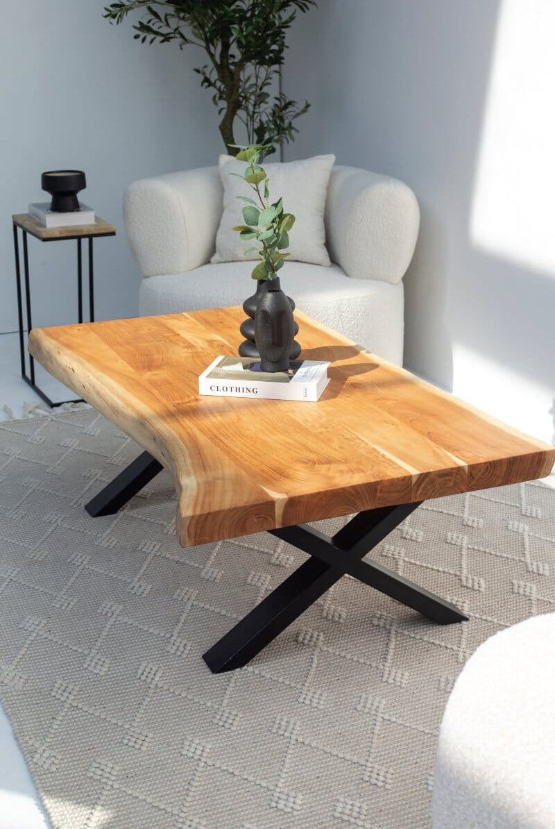 Light Acacia Wood Coffee Table (3 Sizes) Coffee Tables 120x75CM 7CM X