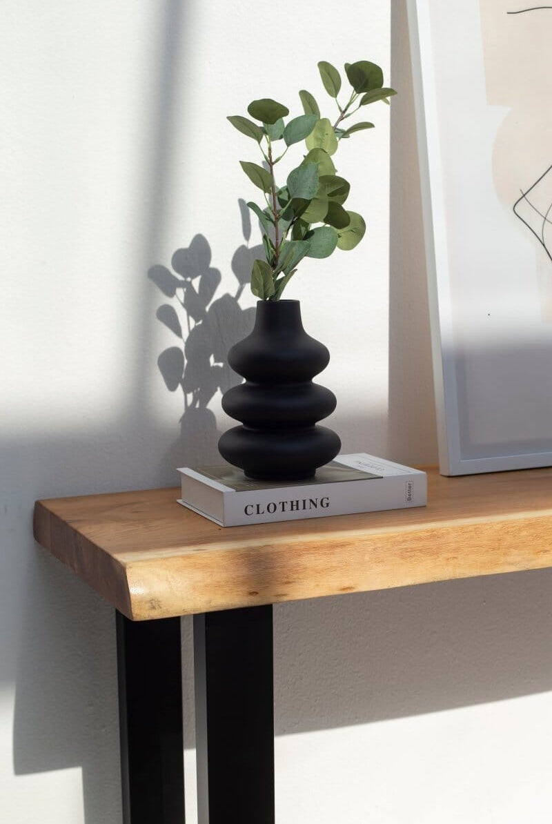 Light Acacia Console Table with Metal Legs (4 Sizes) Homekode