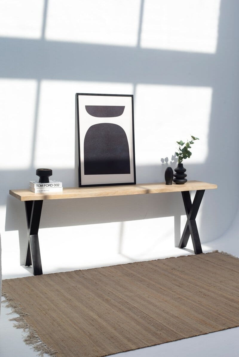 Mango Wood Console Table (Multiple Sizes & Leg Options Inside) 120x40x4 CM X