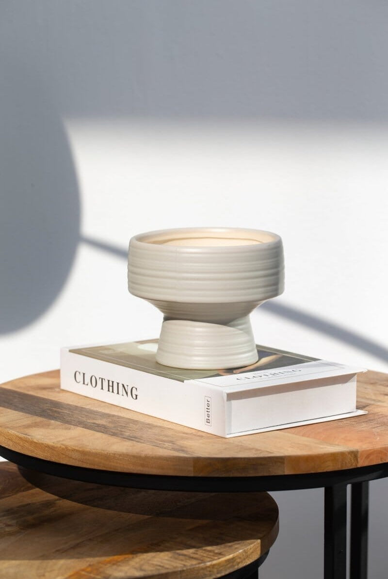 Light Grey Plate Ceramic Vase